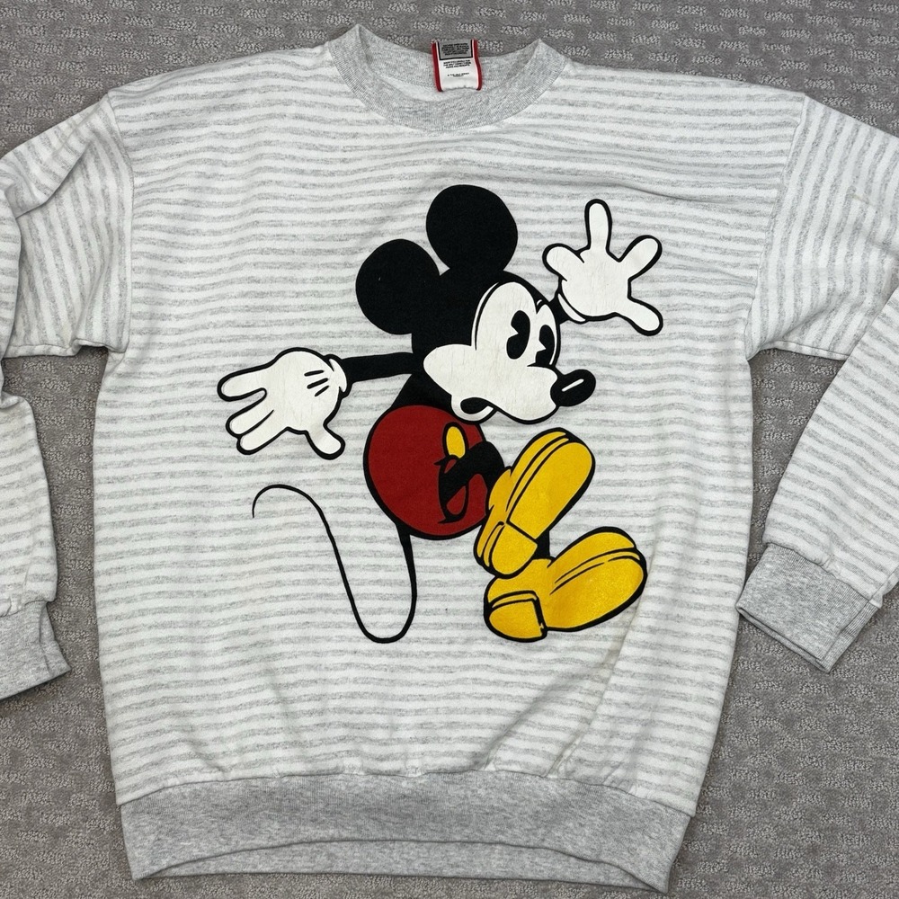Vintage Mickey Mouse‎ Disney Designs Woman's Crewneck Sweatshirt One Sz L
